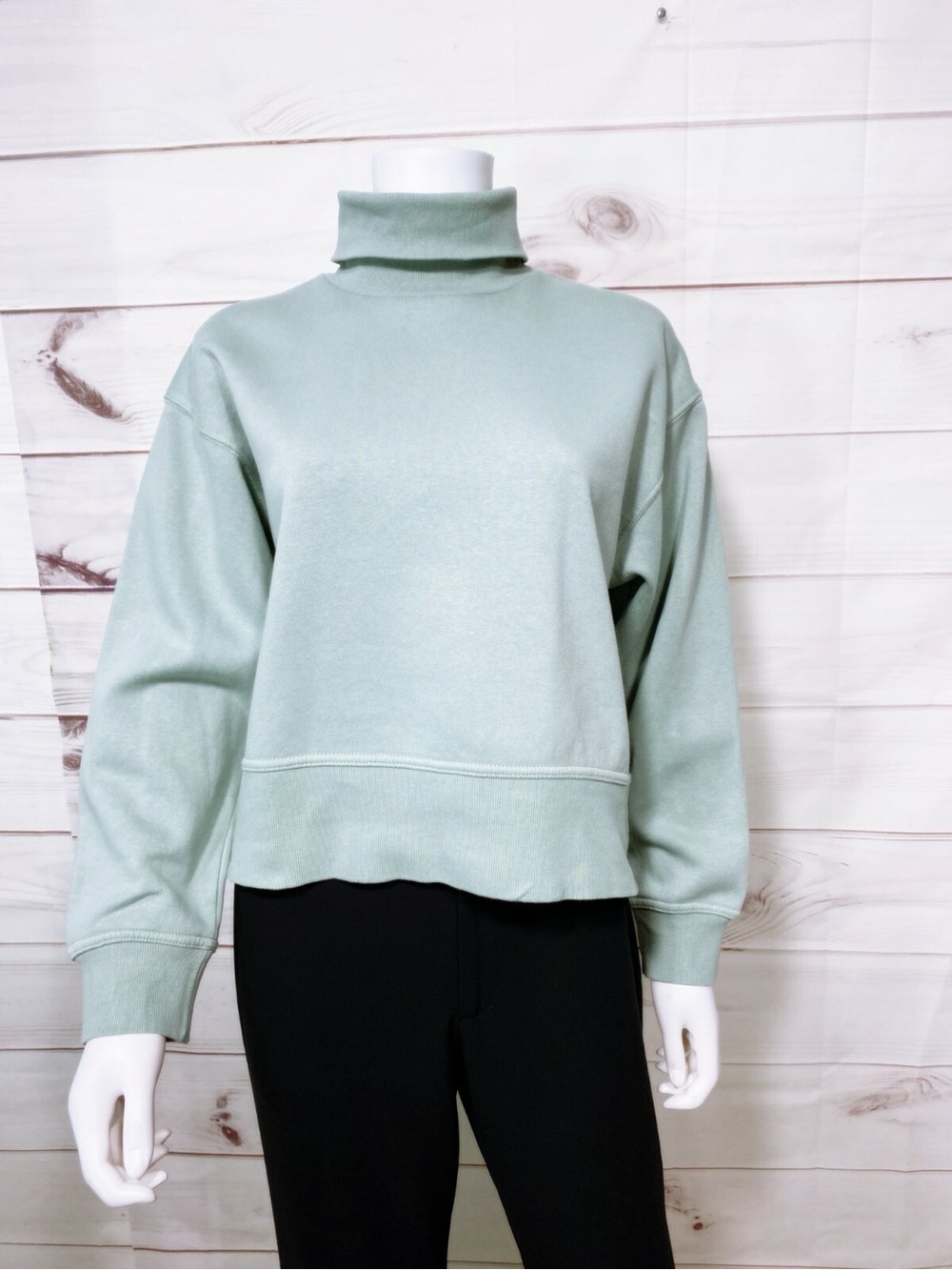Zara Turtleneck Pullover Sweater in Sage Green
